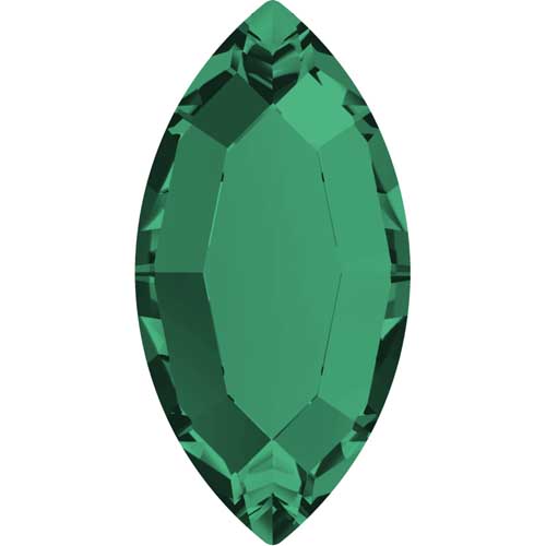 Serinity Hotfix Flat Back Crystals  Navette (2200) Emerald