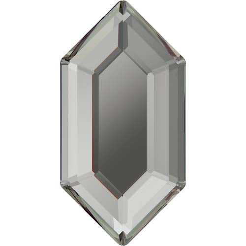 Serinity Hotfix Flat Back Crystals  Large Hexagon (2776) Black Diamond