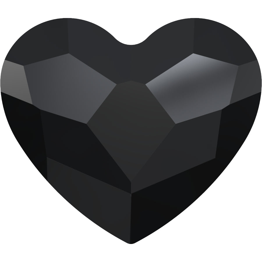 Serinity Hotfix Flat Back Crystals  Heart (2808) Jet