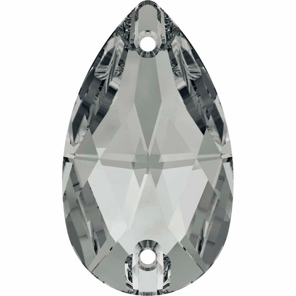 Serinity Crystal Sew On Crystals Peardrop (3230) Crystal Silver Night UNFOILED