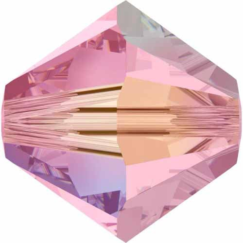 Serinity Crystal Bicone (5328) Beads Light Rose AB 2X