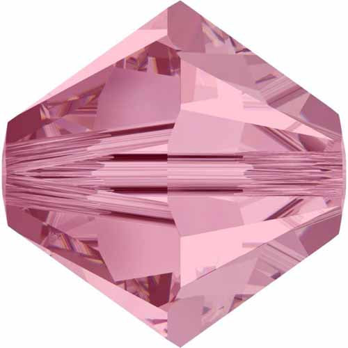 Serinity Crystal Bicone (5328) Beads Light Rose