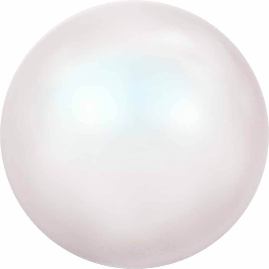 Serinity Pearls Round Half Drilled (5818) Crystal Pearlescent White