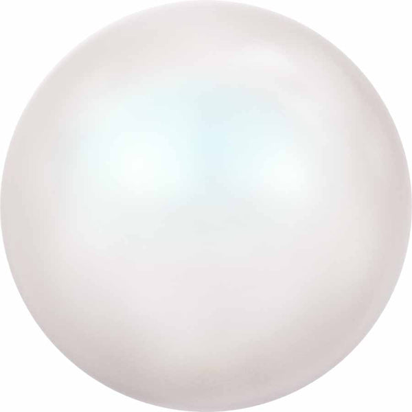 Serinity Pearls Round Half Drilled (5818) Crystal Pearlescent White