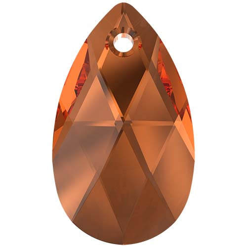 Serinity Crystal Pendants Peardrop (6106) Smoked Amber