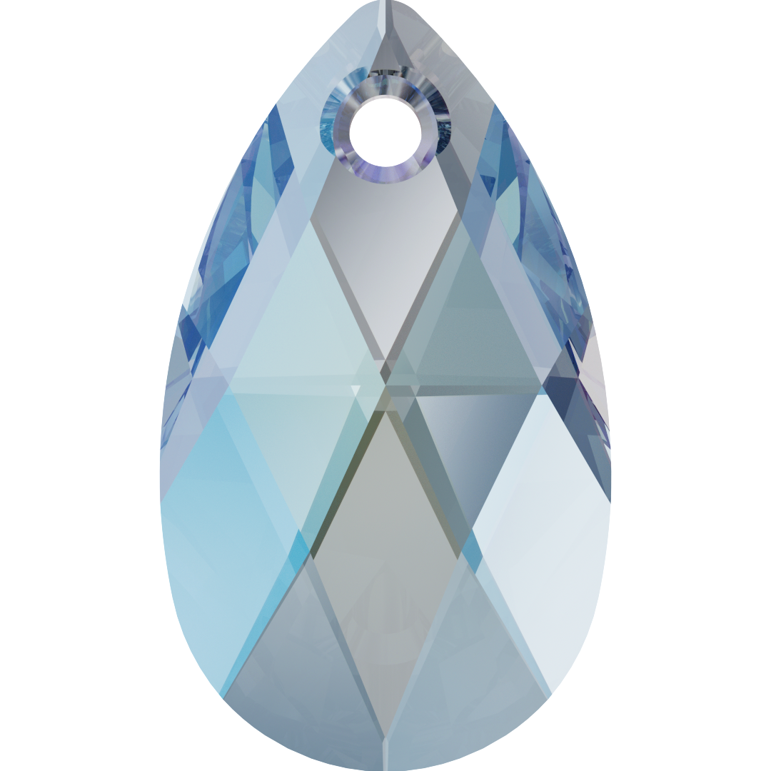 Serinity Crystal Pendants Peardrop (6106) Aquamarine Shimmer