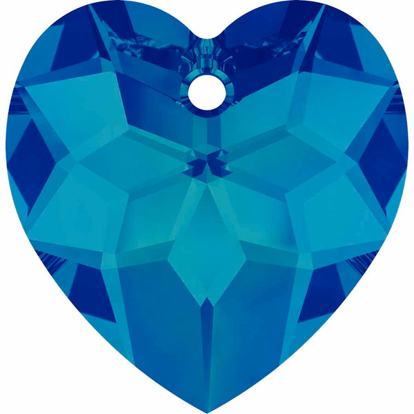 Serinity Crystal Pendants Classic Heart (6215) Crystal Bermuda Blue P
