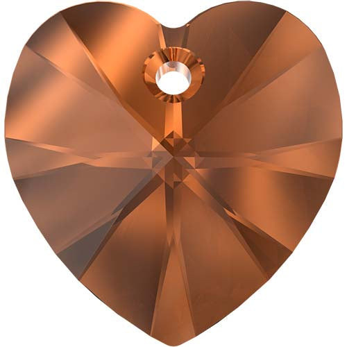 Serinity Crystal Pendants Heart (6228) Smoked Amber