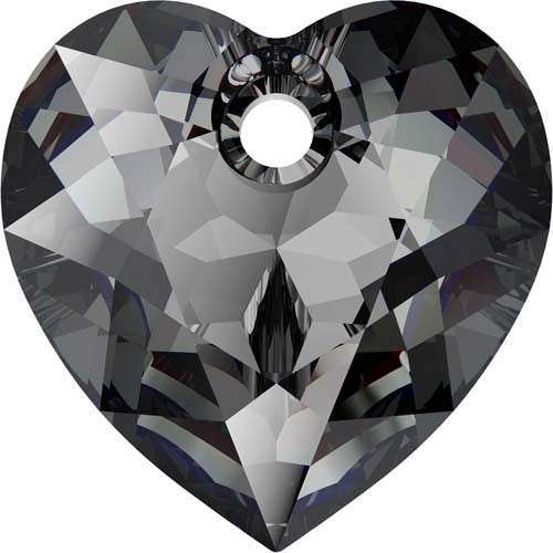 Serinity Crystal Pendants Heart Cut (6432) Crystal Silver Night