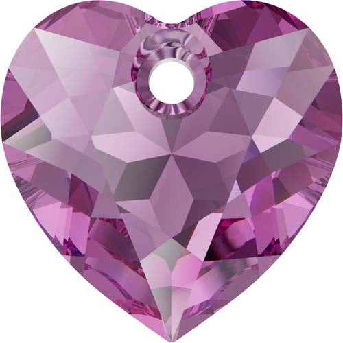 Serinity Crystal Pendants Heart Cut (6432) Amethyst