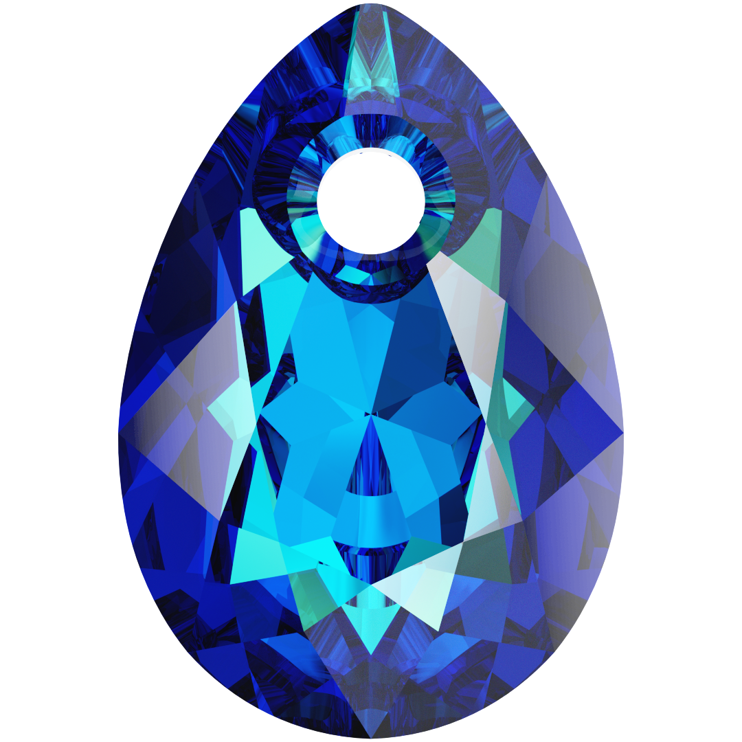 Serinity Crystal Pendants Pear Cut (6433) Crystal Bermuda Blue P