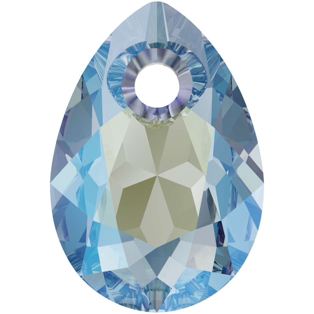 Serinity Crystal Pendants Pear Cut (6433) Aquamarine Shimmer