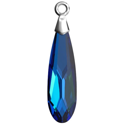 Serinity Crystal Pendants Raindrop Rhodium Cap (6533) Crystal Bermuda Blue