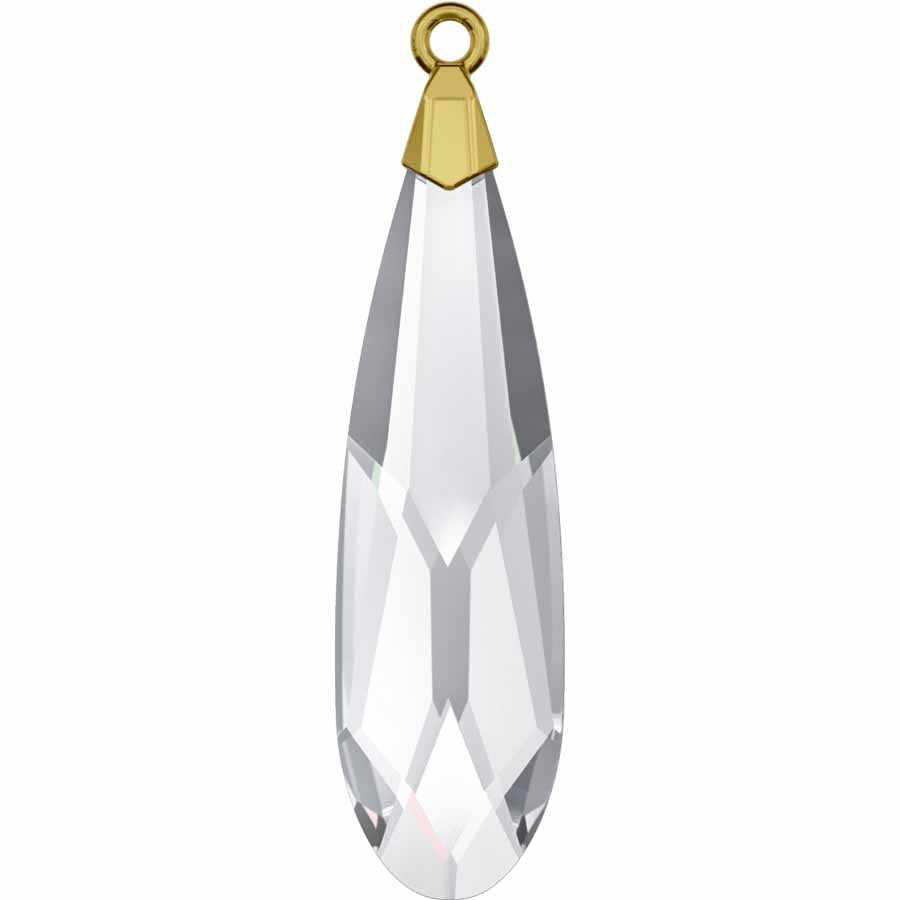 Serinity Crystal Pendants Raindrop Gold Cap (6533) Crystal