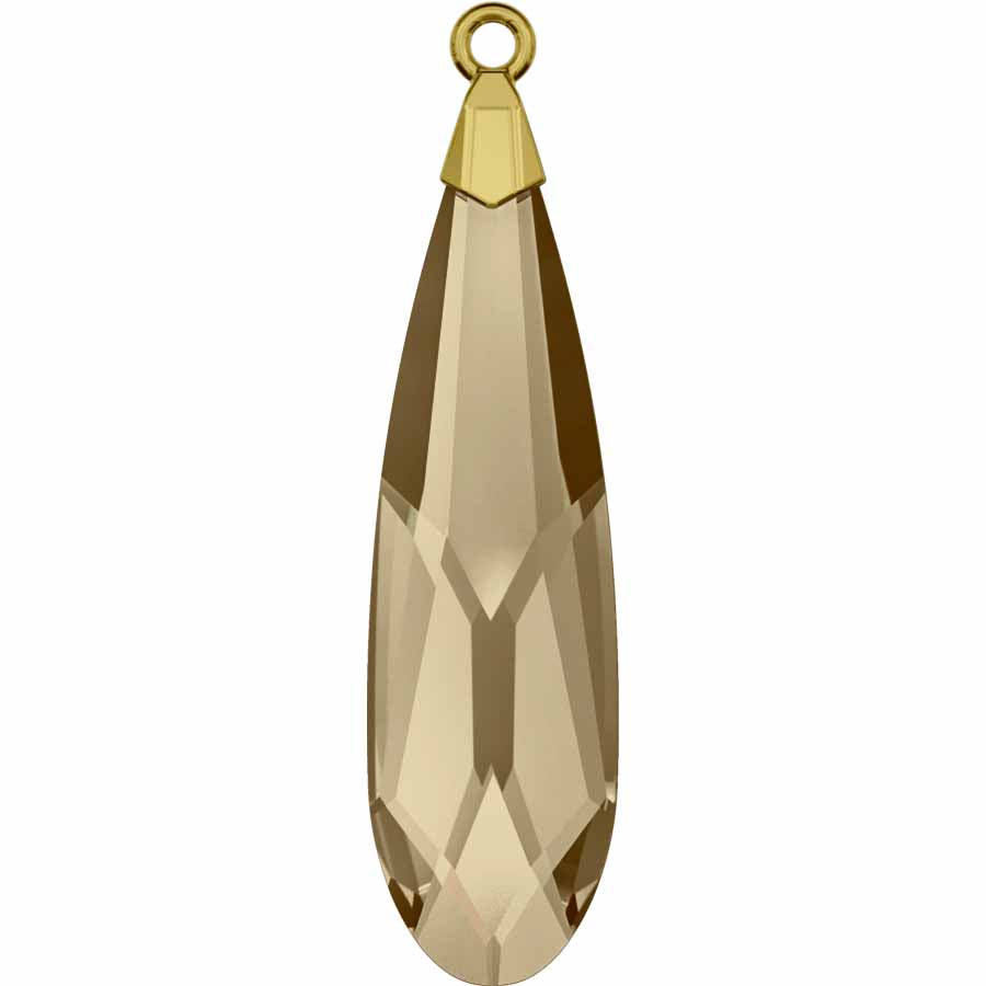 Serinity Crystal Pendants Raindrop Gold Cap (6533) Crystal Golden Shadow