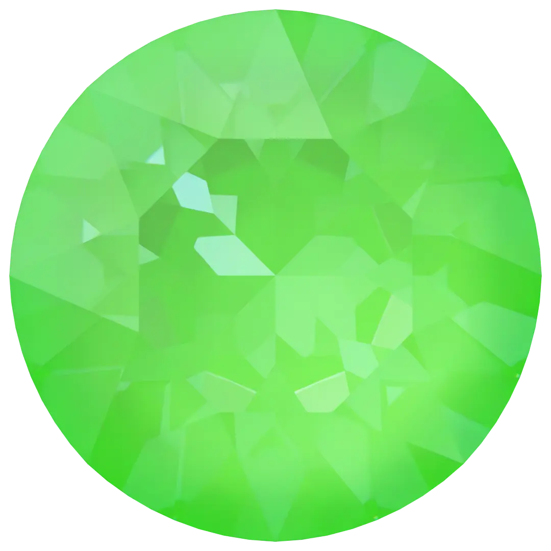 Serinity Chatons Round Stones (1028 & 1088) Crystal Electric Green Ignite UNFOILED - Bluestreak Crystals