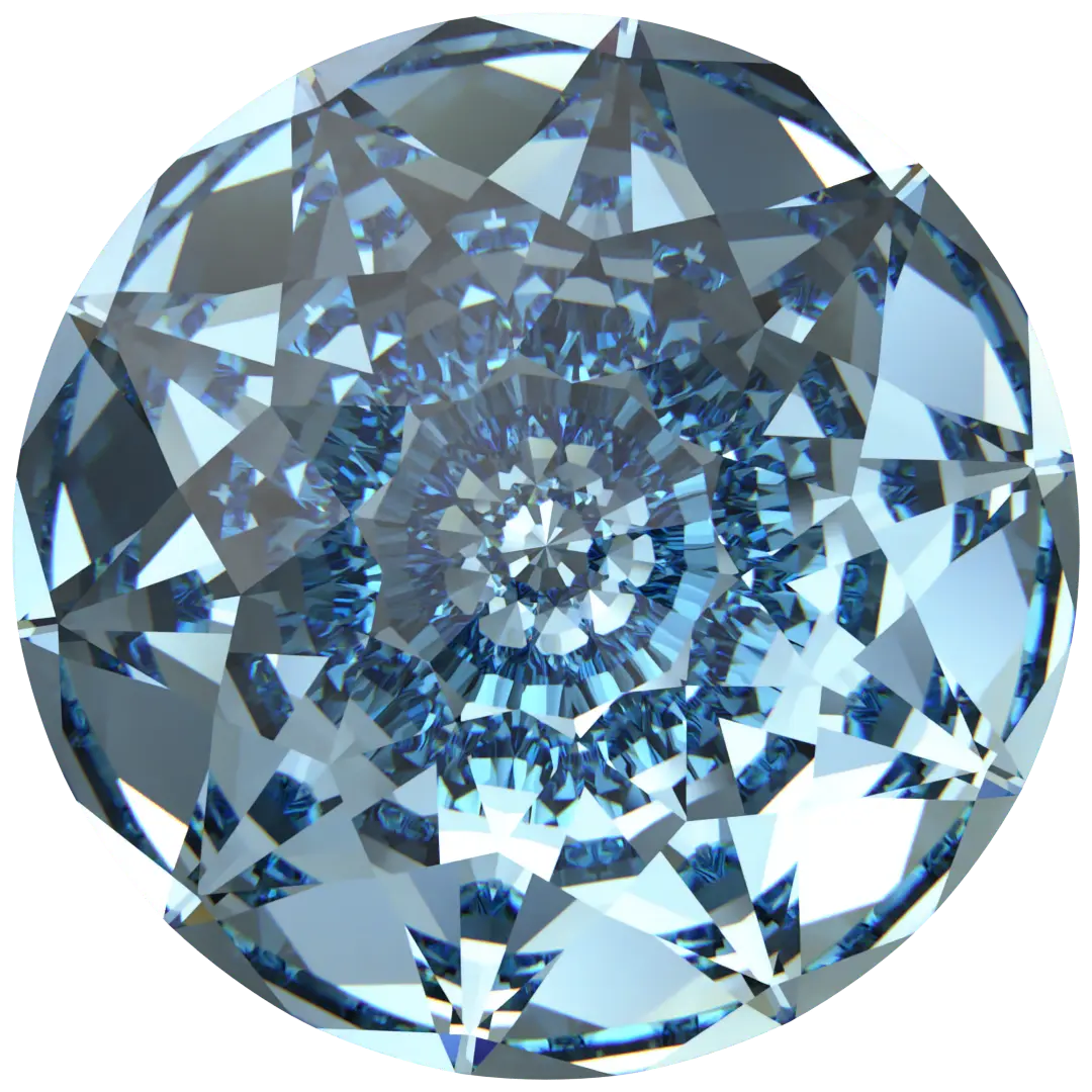 Serinity Chatons Round Stones Brilliant (1400) Aquamarine - Bluestreak Crystals