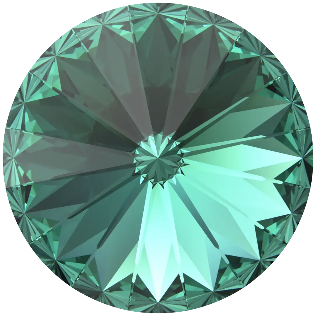 Serinity Chatons Round Stones Rivoli (1122) Caribbean Green - Bluestreak Crystals