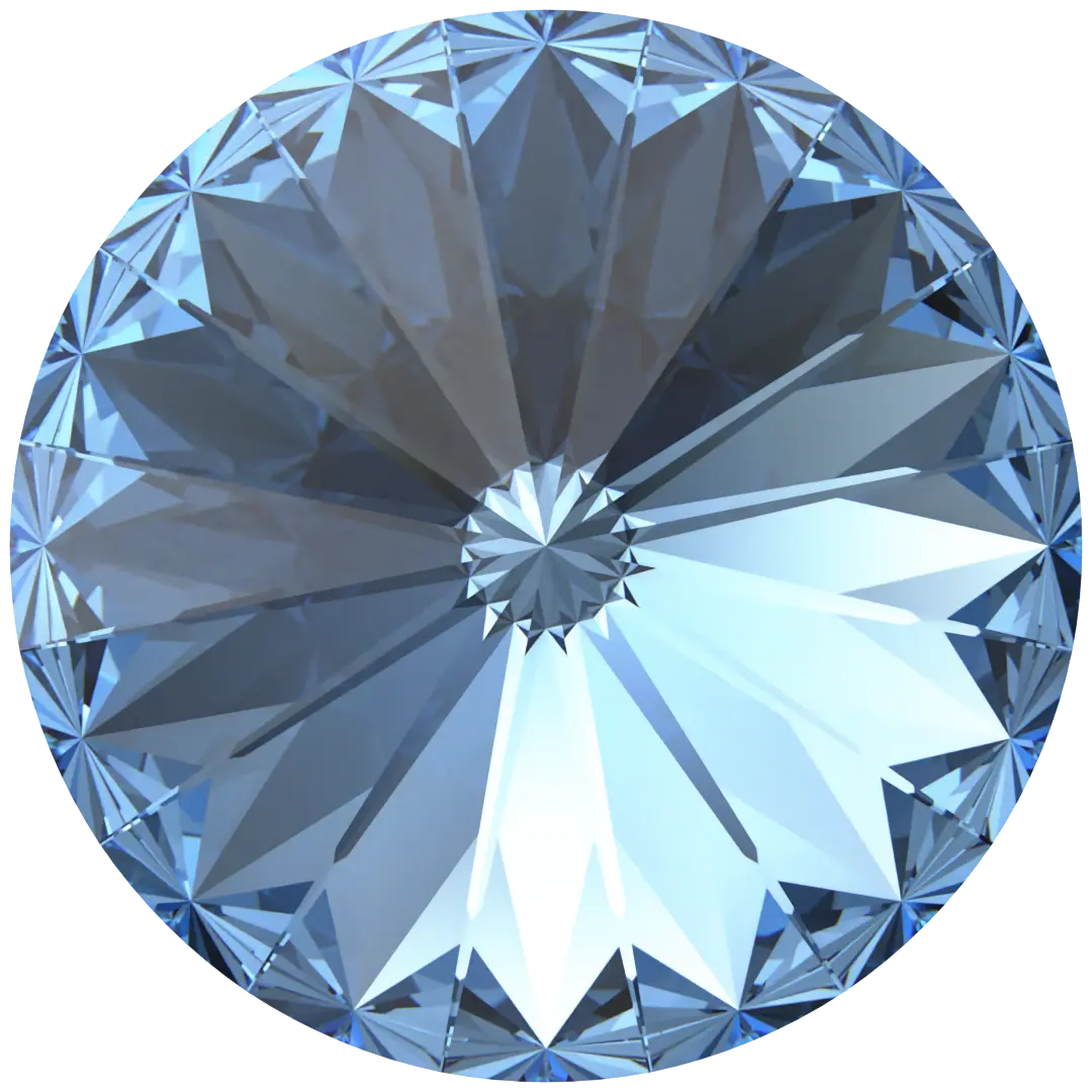 Serinity Chatons Round Stones Rivoli (1122) Cool Blue - Bluestreak Crystals