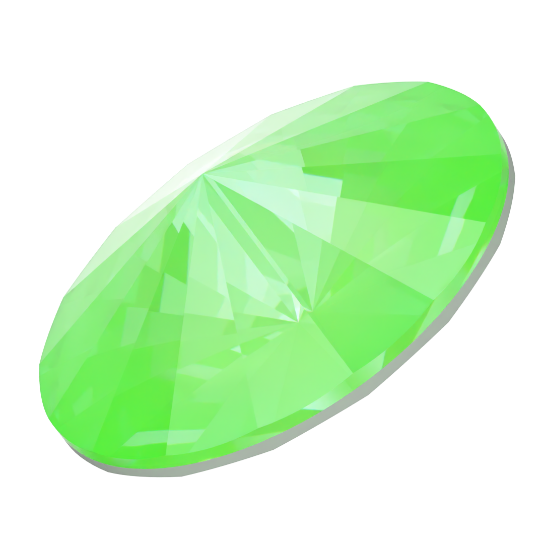 Serinity Chatons Round Stones Rivoli (1122) Crystal Electric Green Ignite UNFOILED - Bluestreak Crystals