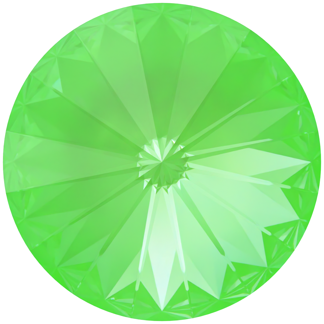 Serinity Chatons Round Stones Rivoli (1122) Crystal Electric Green Ignite UNFOILED - Bluestreak Crystals