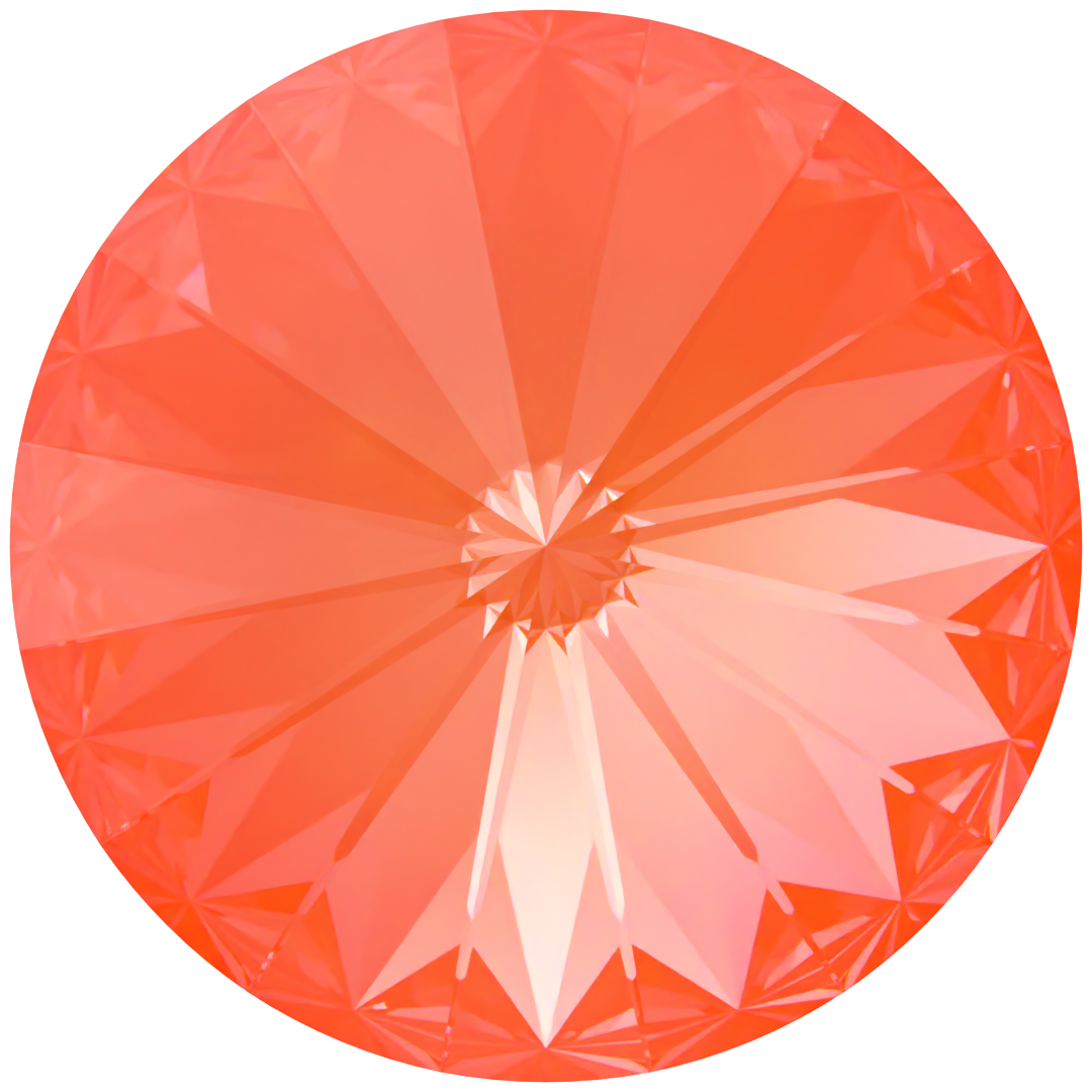 Serinity Chatons Round Stones Rivoli (1122) Crystal Electric Orange Ignite UNFOILED - Bluestreak Crystals