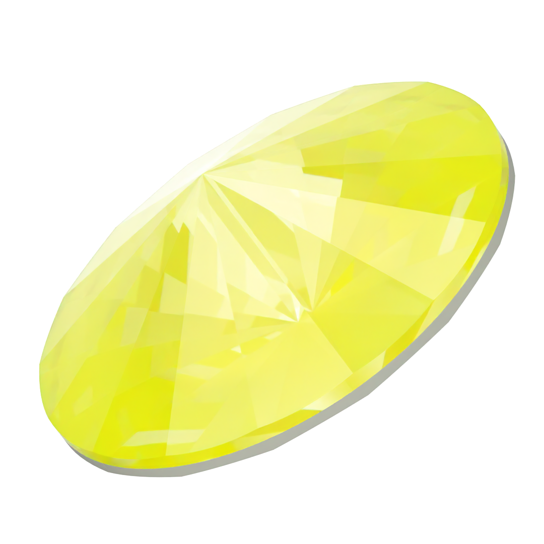 Serinity Chatons Round Stones Rivoli (1122) Crystal Electric Yellow Ignite UNFOILED - Bluestreak Crystals