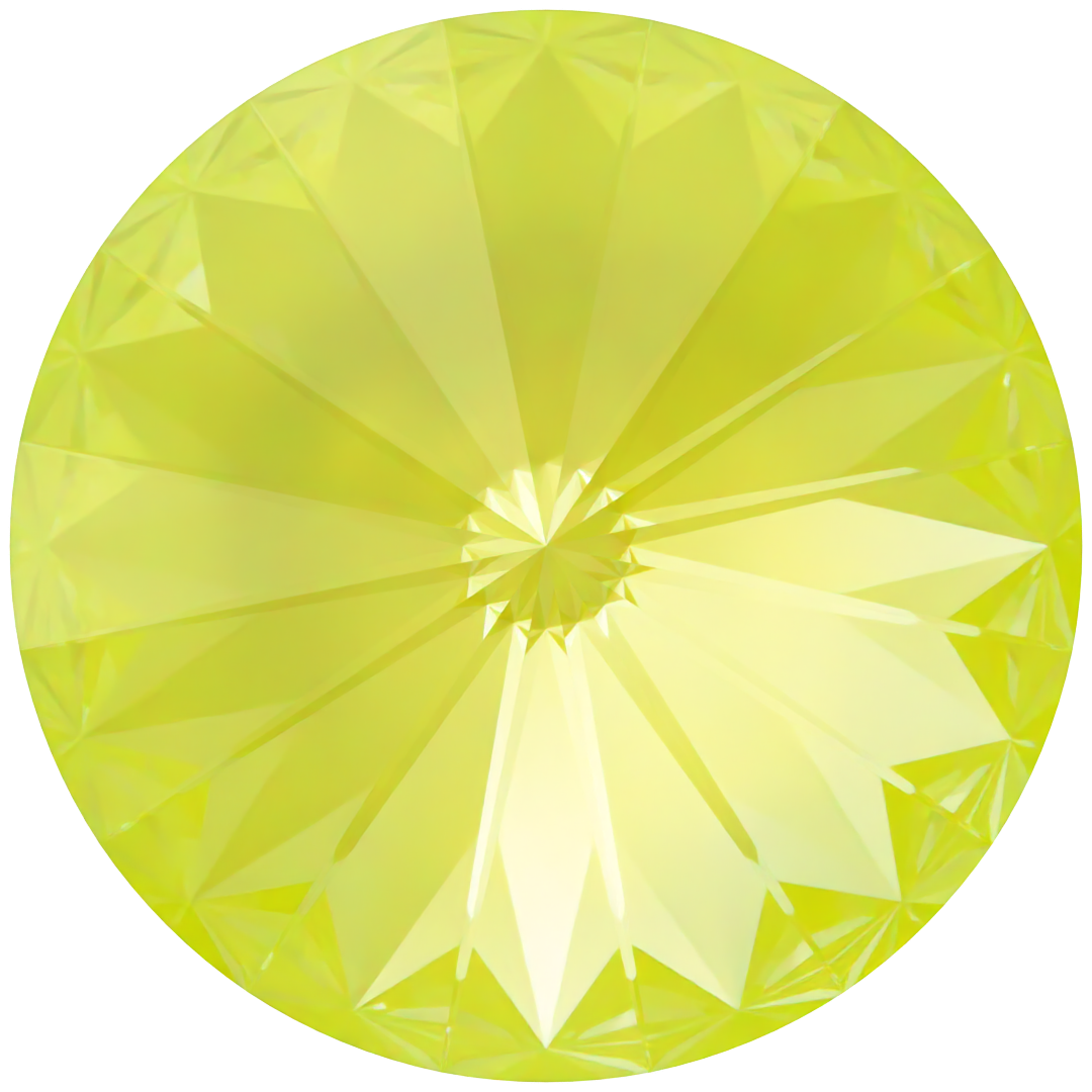 Serinity Chatons Round Stones Rivoli (1122) Crystal Electric Yellow Ignite UNFOILED - Bluestreak Crystals