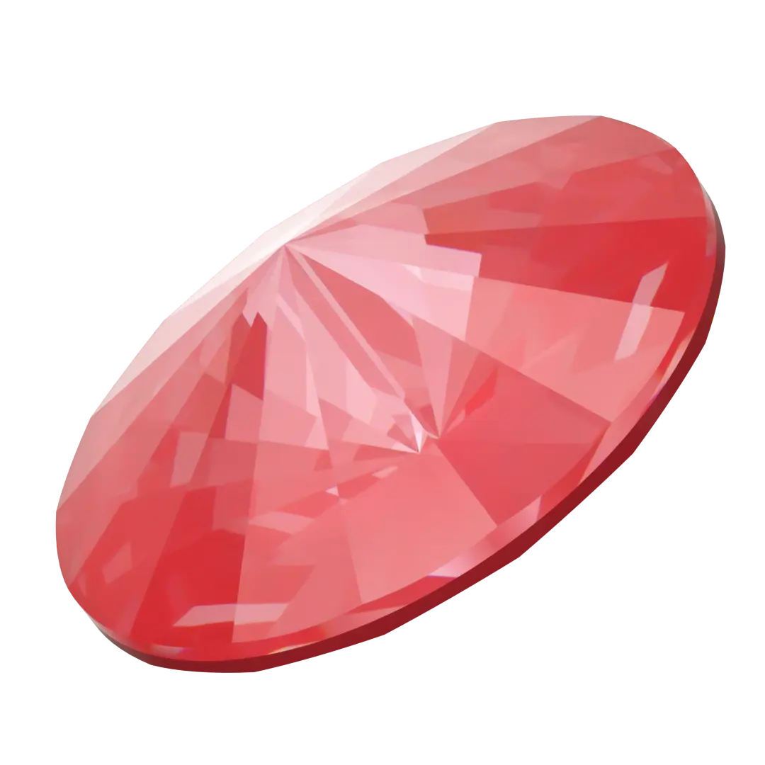 Serinity Chatons Round Stones Rivoli (1122) Crystal Poppy Red Ignite UNFOILED - Bluestreak Crystals