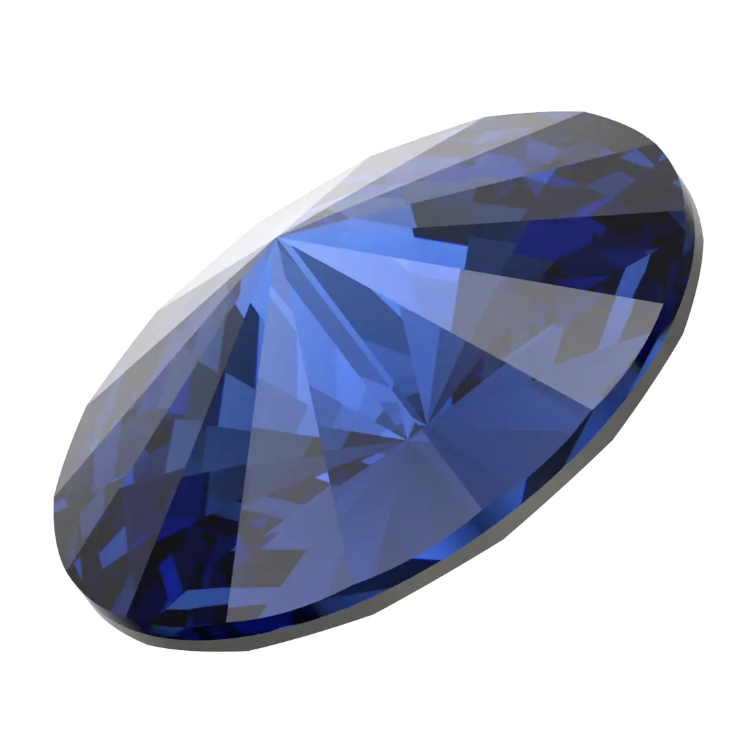 Serinity Chatons Round Stones Rivoli (1122) Dark Sapphire - Bluestreak Crystals