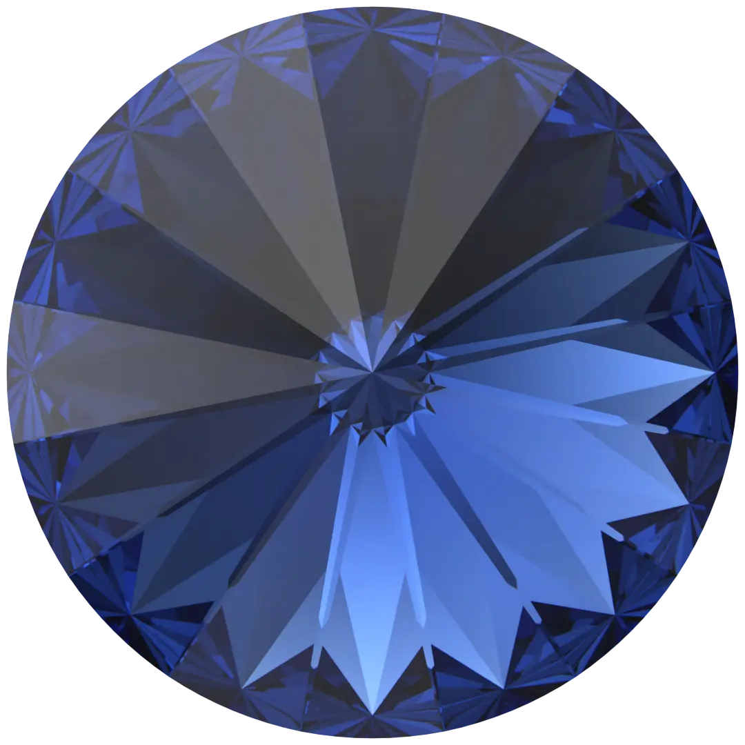 Serinity Chatons Round Stones Rivoli (1122) Dark Sapphire - Bluestreak Crystals