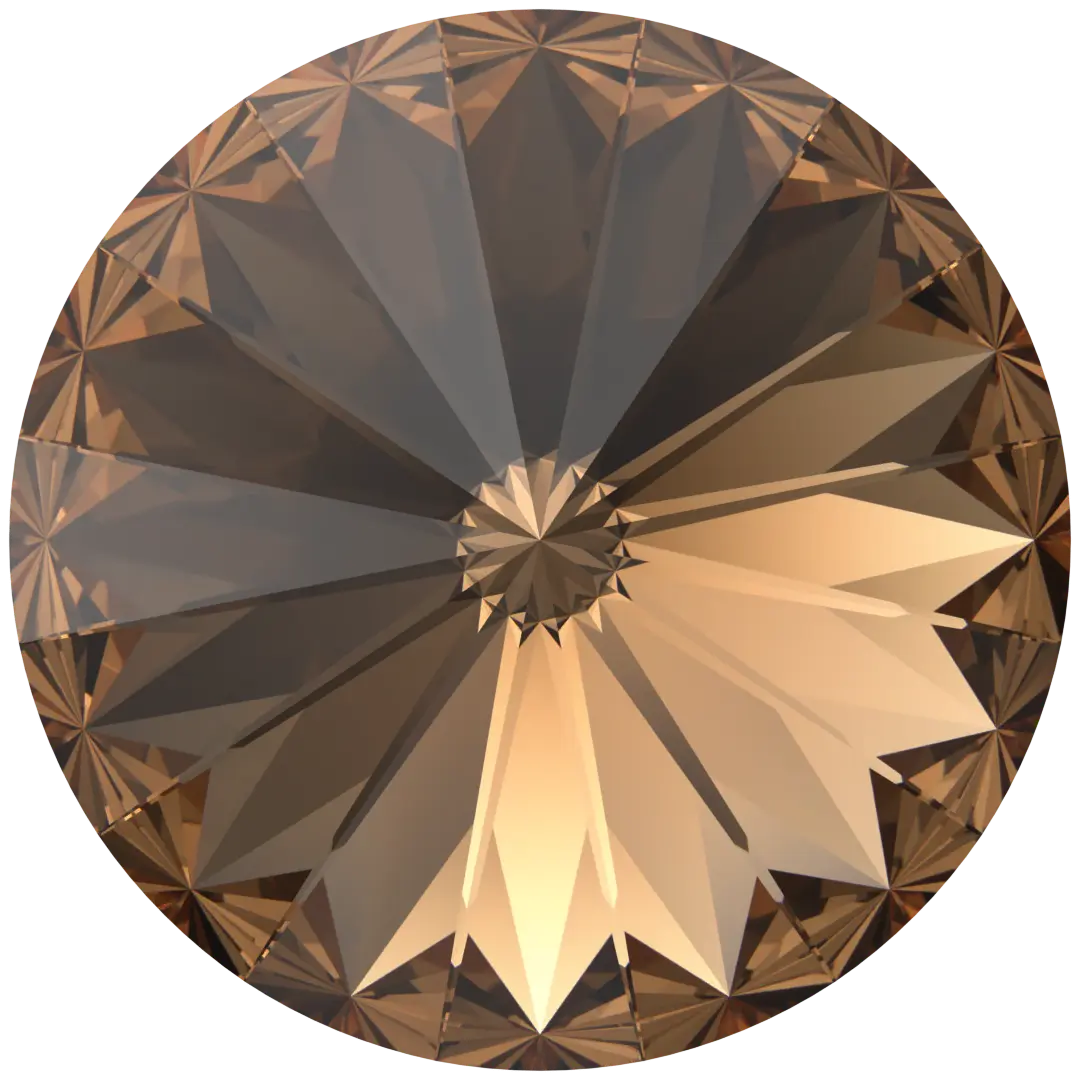 Serinity Chatons Round Stones Rivoli (1122) Light Smoked Topaz - Bluestreak Crystals
