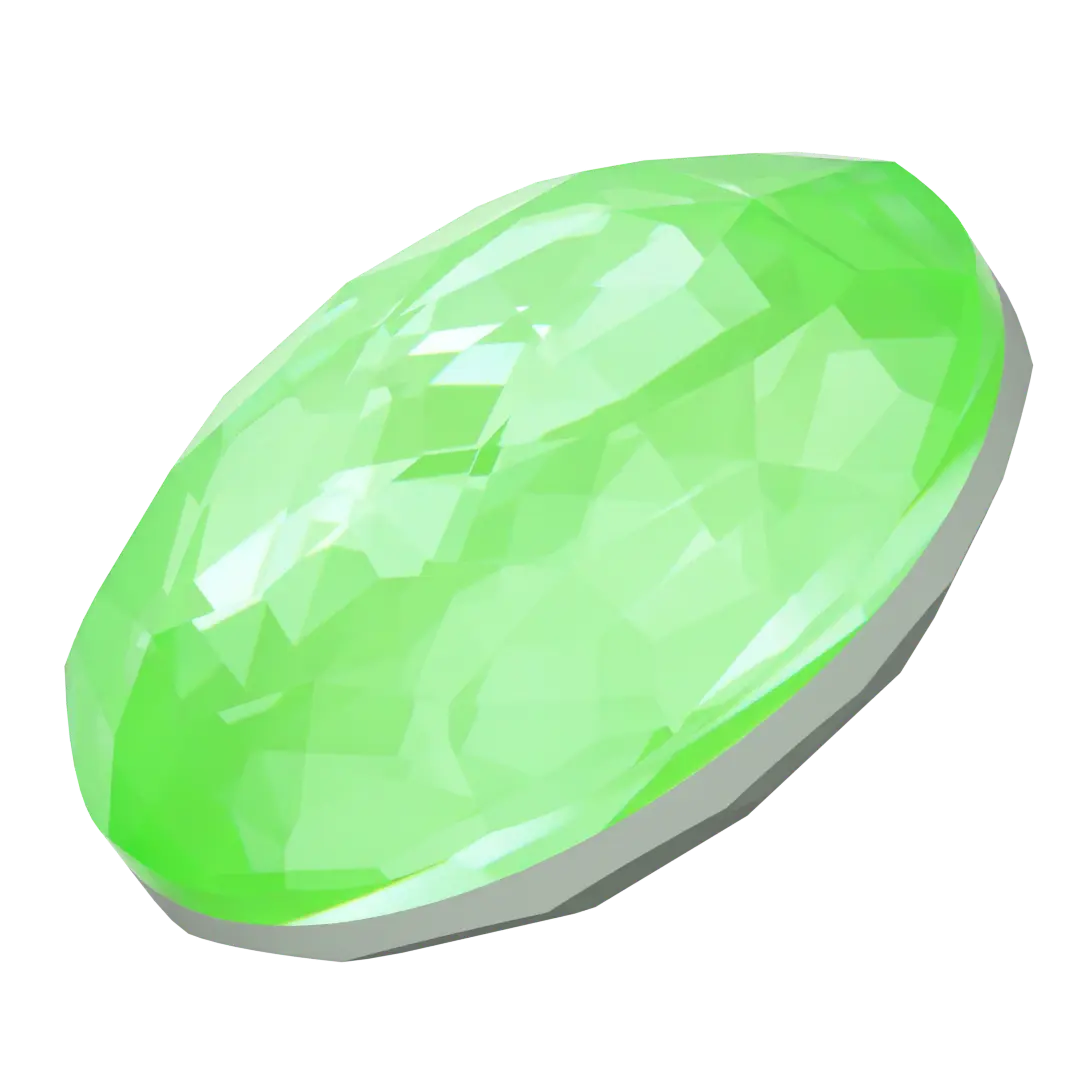 Serinity Chatons Round Stones Thin (1383) Crystal Electric Green Ignite UNFOILED - Bluestreak Crystals