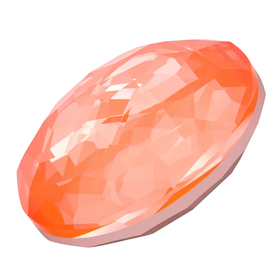 Serinity Chatons Round Stones Thin (1383) Crystal Electric Orange Ignite UNFOILED - Bluestreak Crystals