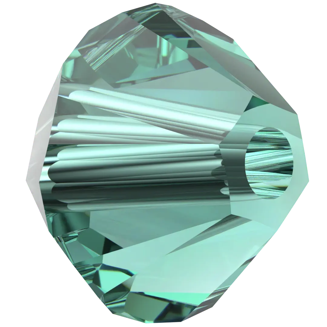 Serinity Crystal Beads Bicone (5328) Caribbean Green - Bluestreak Crystals