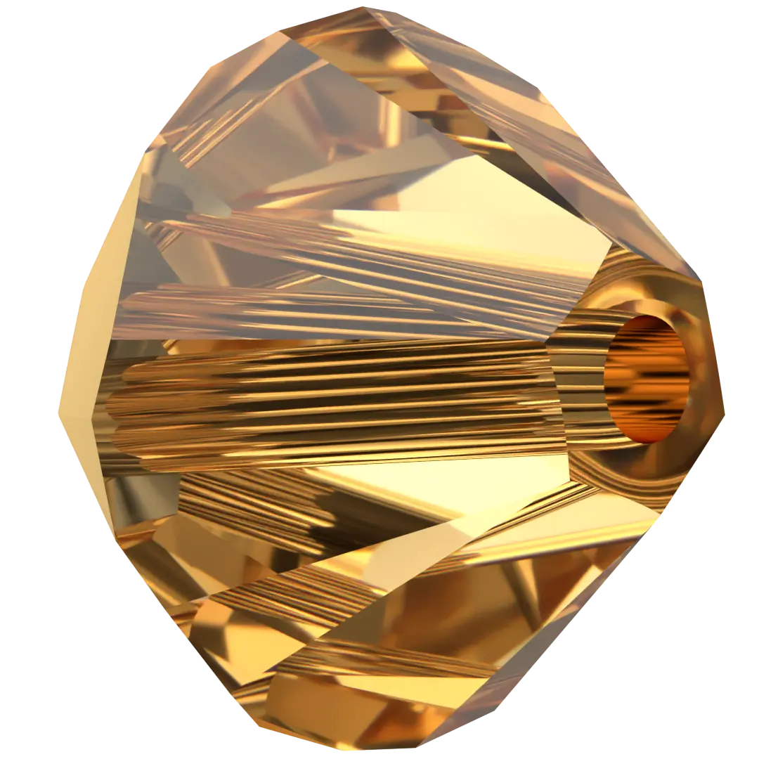 Serinity Crystal Beads Bicone (5328) Crystal Aurum X2 - Bluestreak Crystals