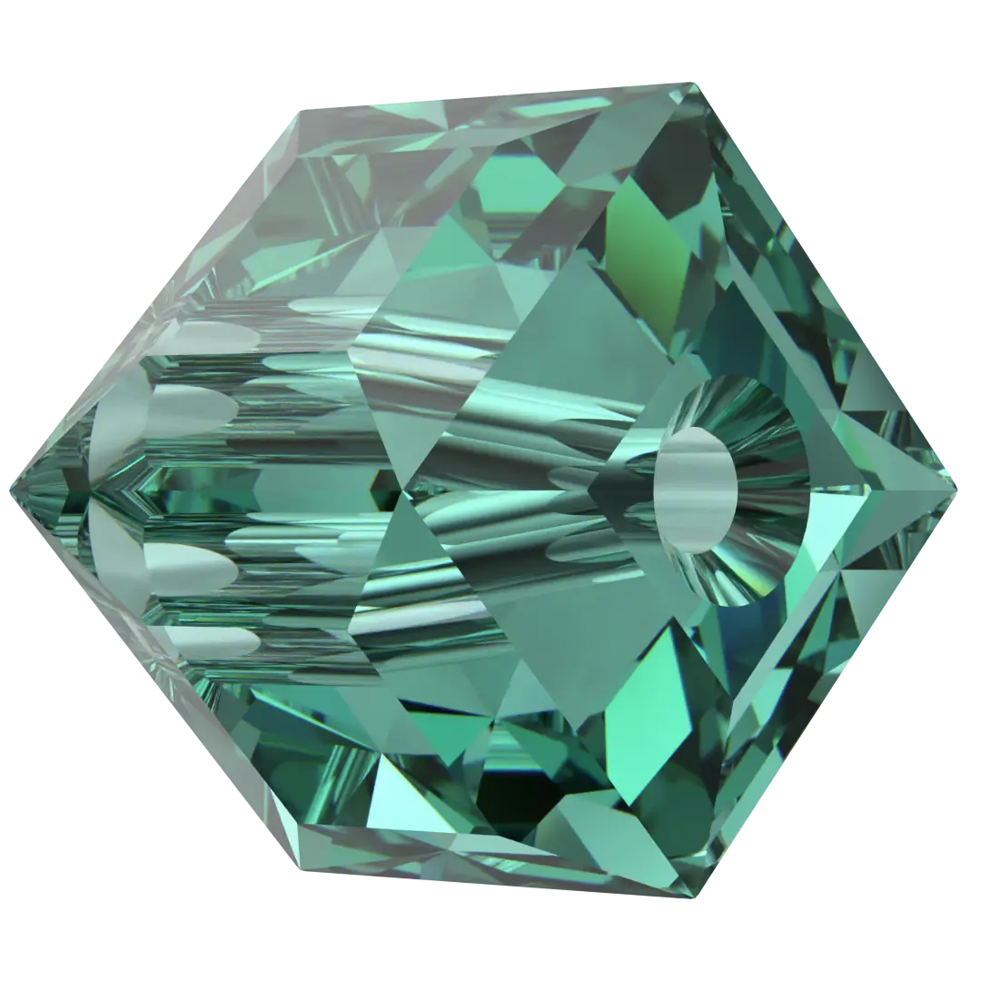 Serinity Crystal Beads Cube (5601) Caribbean Green - Bluestreak Crystals