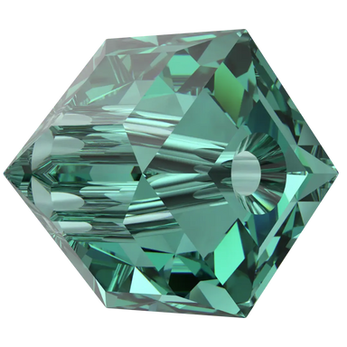 Serinity Crystal Beads Cube (5601) Caribbean Green - Bluestreak Crystals