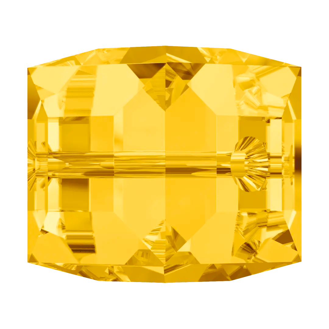 Serinity Crystal Beads Cube (5601) Light Topaz - Bluestreak Crystals
