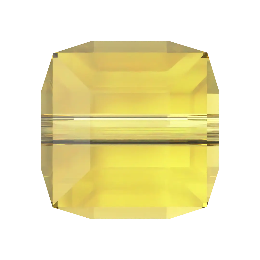Serinity Crystal Beads Cube (5601) Light Topaz - Bluestreak Crystals