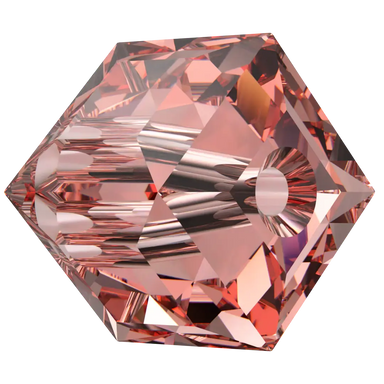 Serinity Crystal Beads Cube (5601) Rose Peach - Bluestreak Crystals