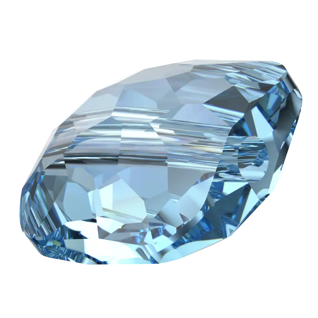 Serinity Crystal Beads Fantasy Square (5035) Aquamarine - Bluestreak Crystals