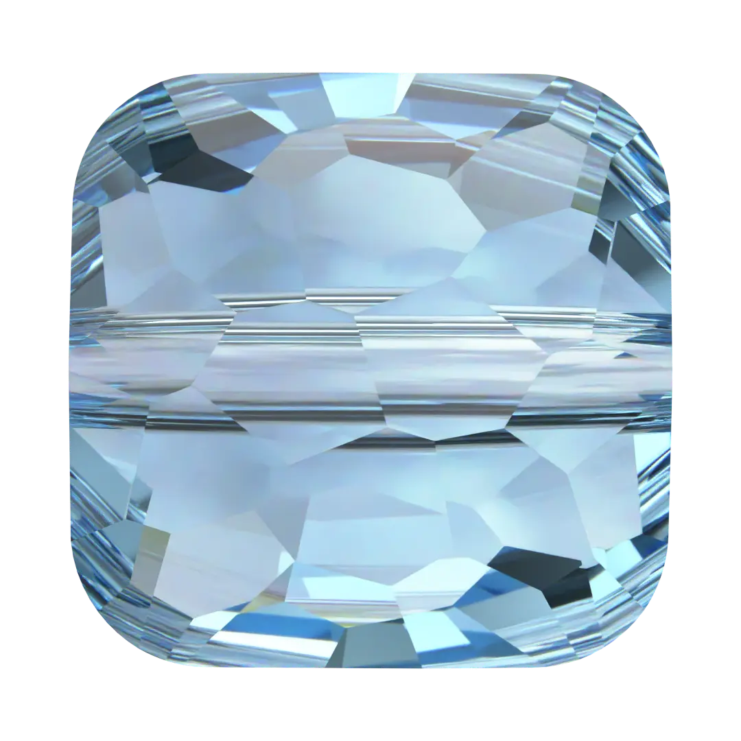 Serinity Crystal Beads Fantasy Square (5035) Aquamarine - Bluestreak Crystals
