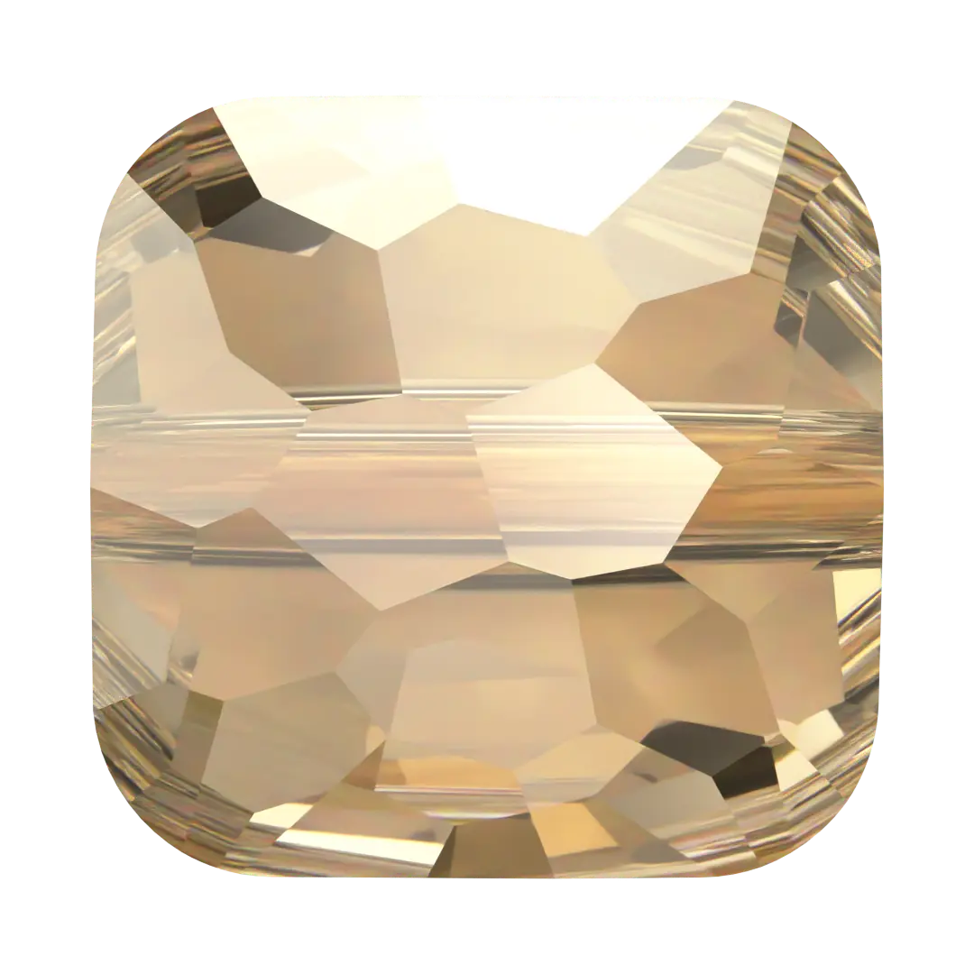 Serinity Crystal Beads Fantasy Square (5035) Crystal Golden Shadow - Bluestreak Crystals