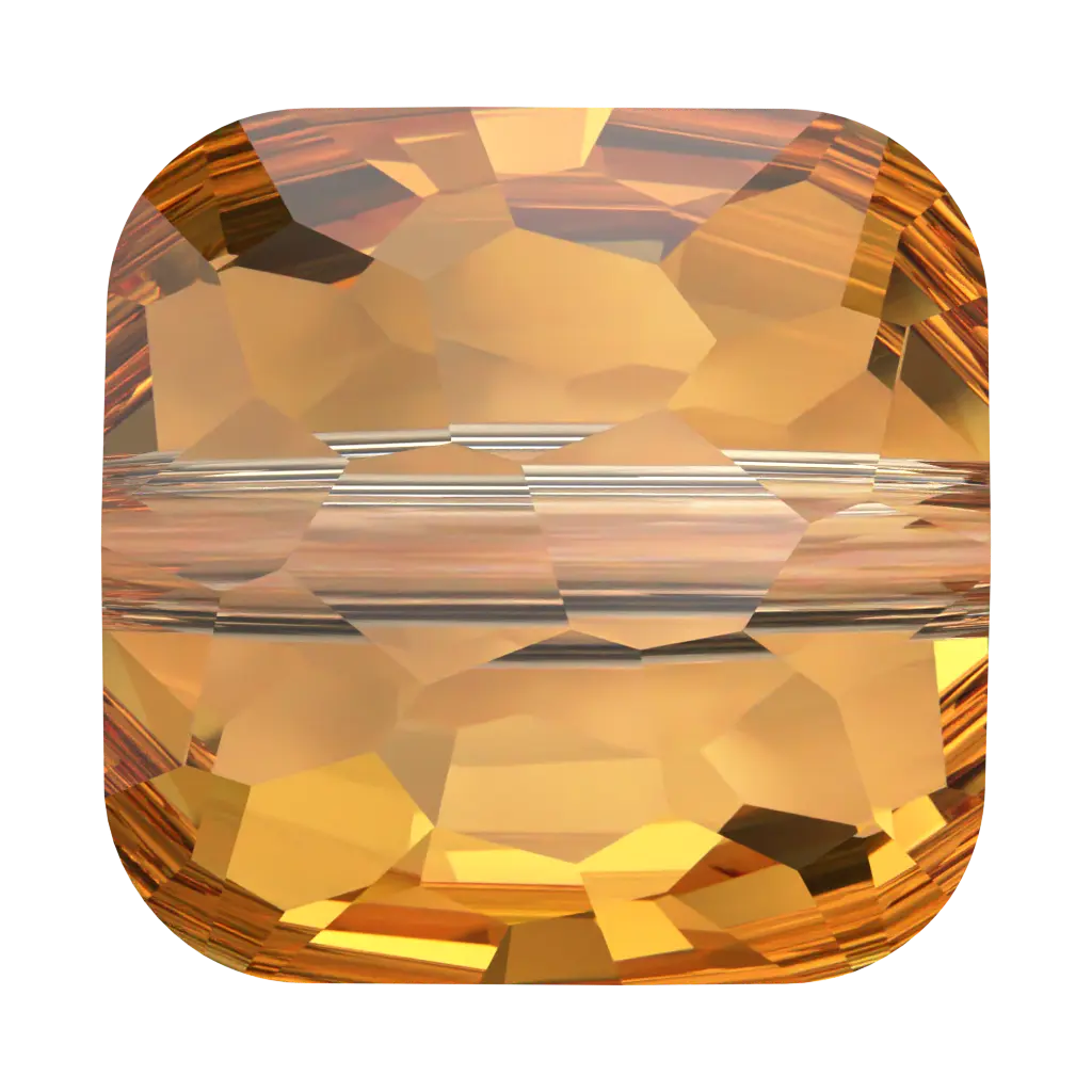 Serinity Crystal Beads Fantasy Square (5035) Dark Orange - Bluestreak Crystals