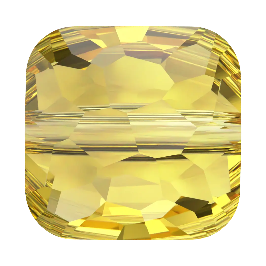 Serinity Crystal Beads Fantasy Square (5035) Light Topaz - Bluestreak Crystals