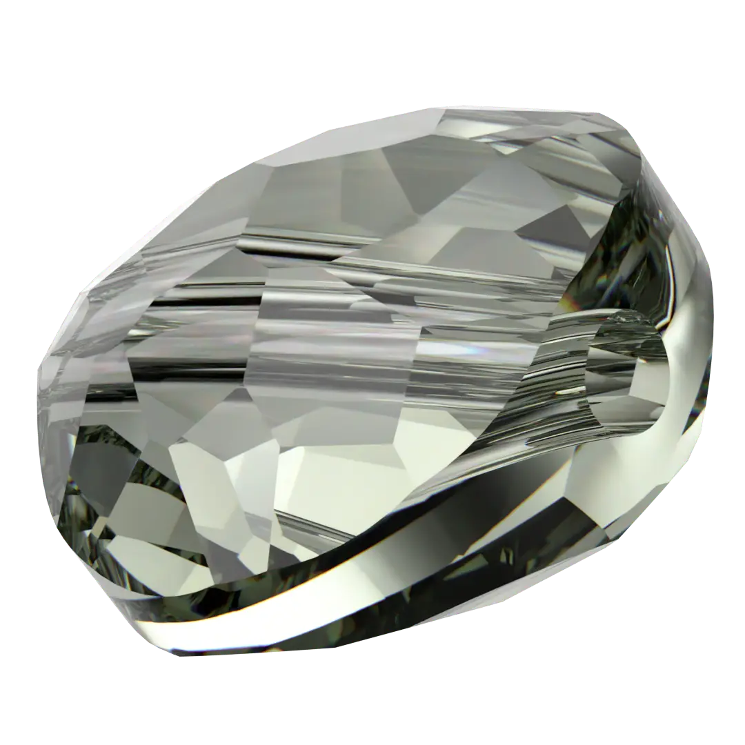 Serinity Crystal Beads Thin Round (5034) Black Diamond - Bluestreak Crystals