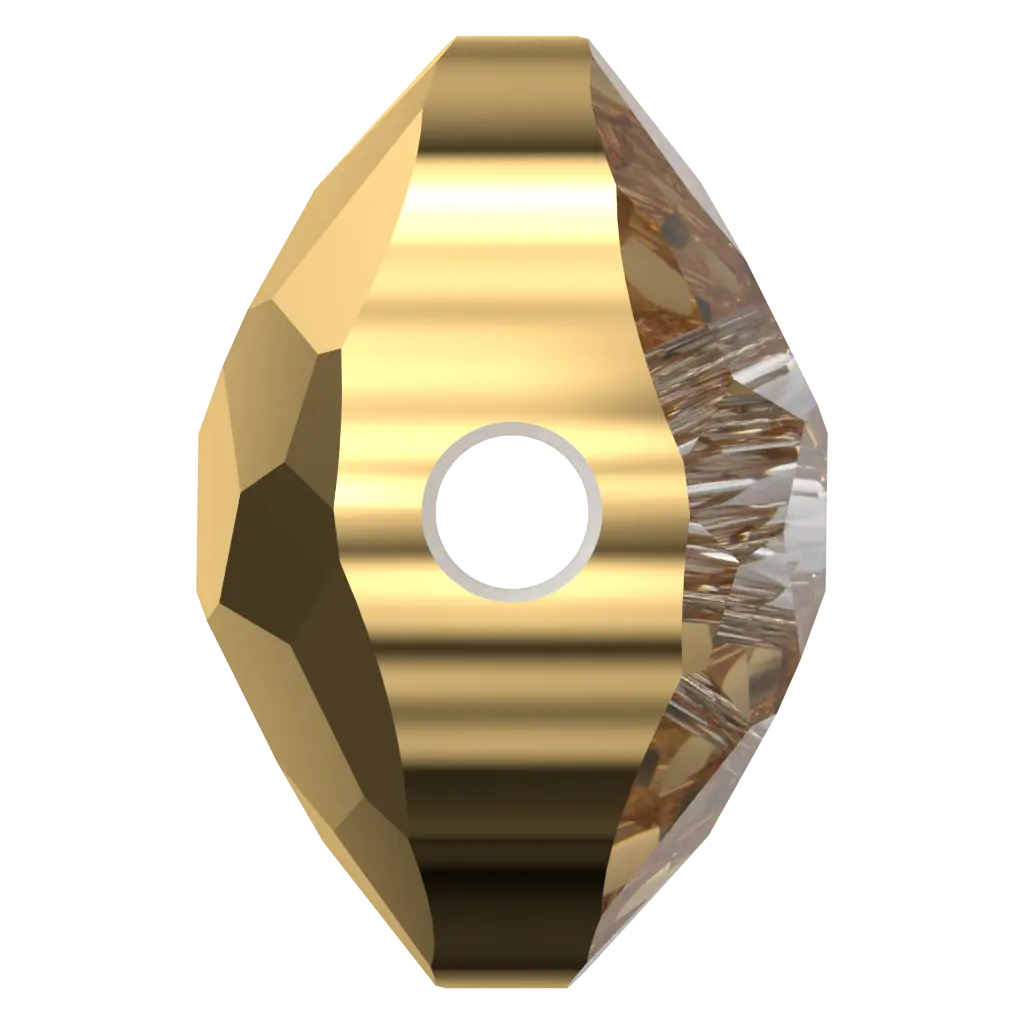 Serinity Crystal Beads Thin Round (5034) Crystal Aurum X2 - Bluestreak Crystals