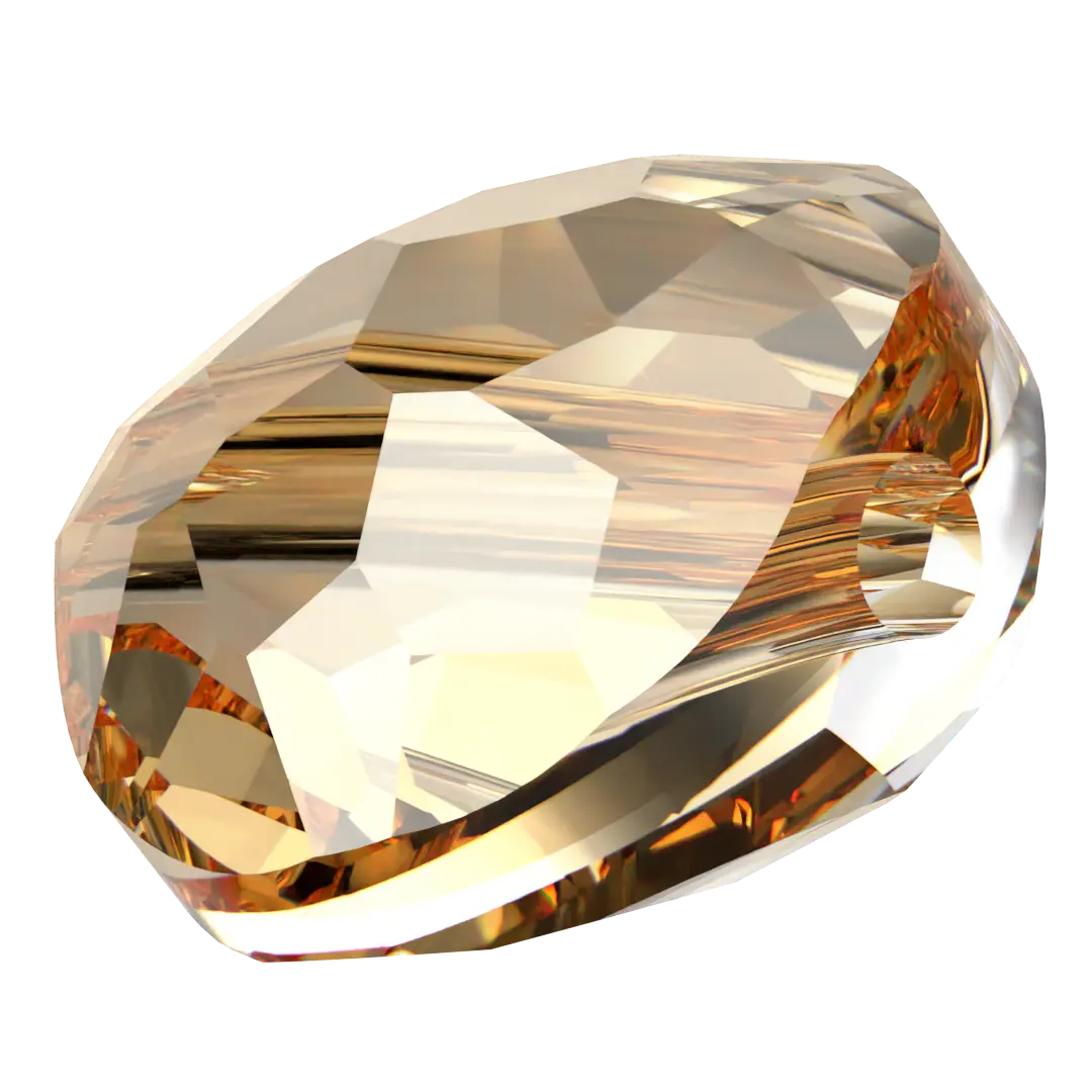 Serinity Crystal Beads Thin Round (5034) Crystal Golden Shadow - Bluestreak Crystals