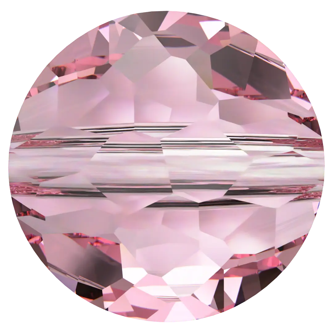 Serinity Crystal Beads Thin Round (5034) Light Rose - Bluestreak Crystals